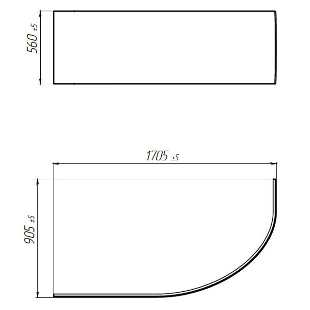 панель для ванны 1MARKA Acrylika 170х90см универсальная