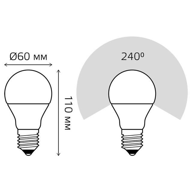 лампа Gauss Elementary 7Вт E27 520Лм LED 3000К груша