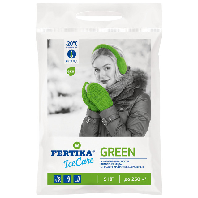 реагент противогололедный FERTIKA IceCare GREEN 5кг