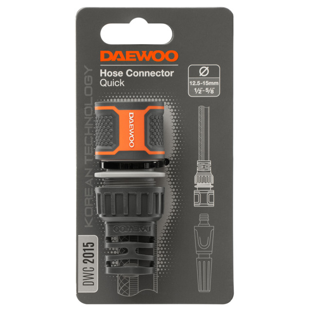 коннектор DAEWOO 1/2" - 5/8" без аквастопа пластик