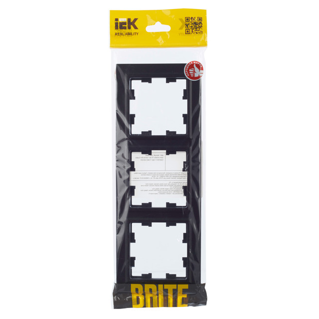 рамка 3 поста IEK BRITE черный рамка 3 поста IEK BRITE черный