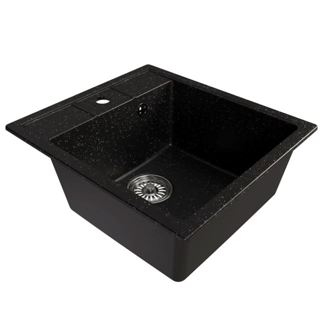 мойка Mixline ML-GM28 КОМФОРТ прямоугольная 450х500х190мм искуственный камень черная