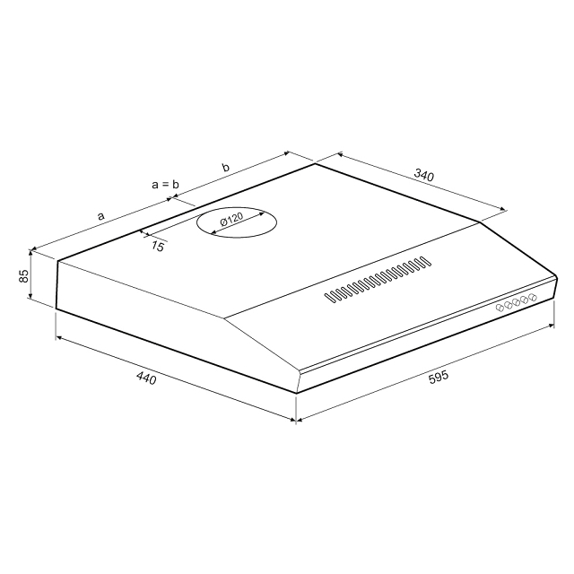вытяжка KRONA JILLIAN 600 inox PB 60см 430куб нерж.