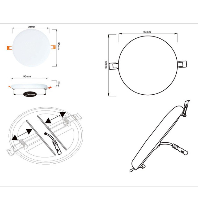 светильник встраиваемый ARTE LAMP Prior 1х6Вт LED пластик алюминий белый