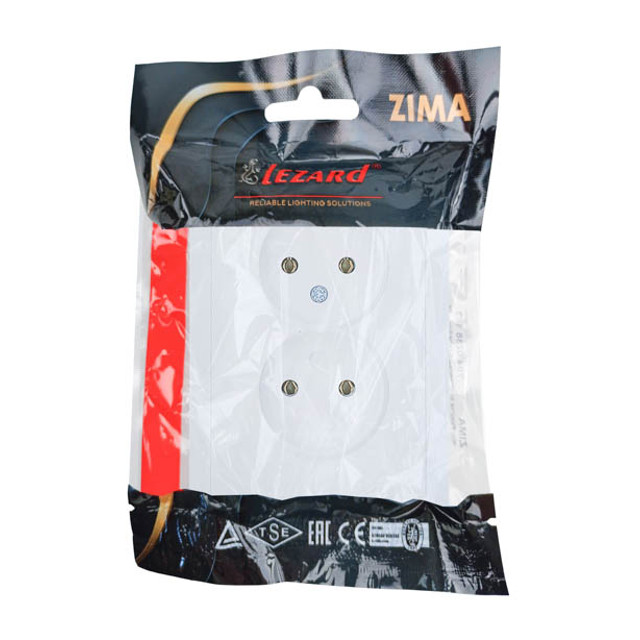 розетка 2 пост LEZARD Zima б/з ПБТ белая