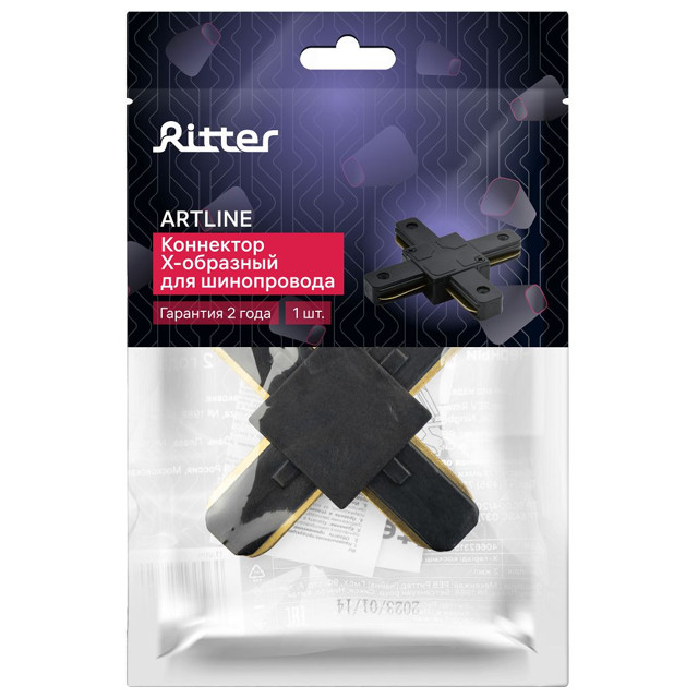 коннектор х-образный RITTER Artline жесткий пластик/медь черный