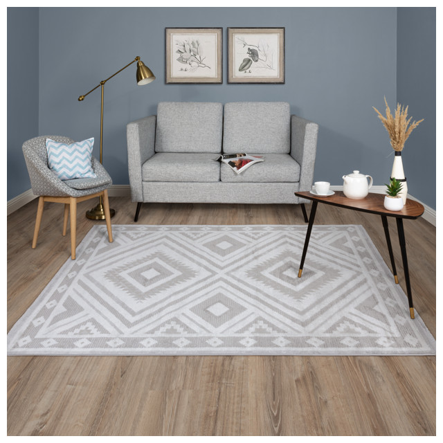 ковер NELLY 800х1500мм дизайн 07672A CREAM/M.GREY