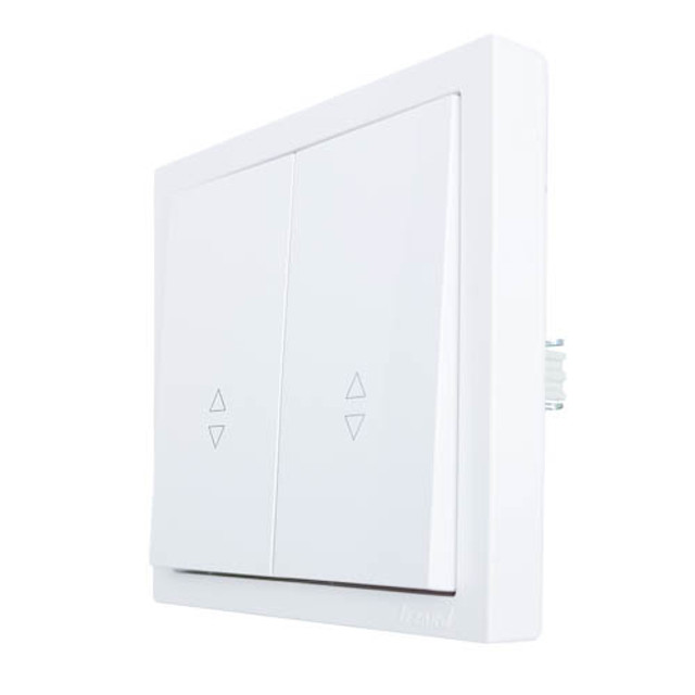 переключатель 2-клавишный LEZARD Zima проходной белый