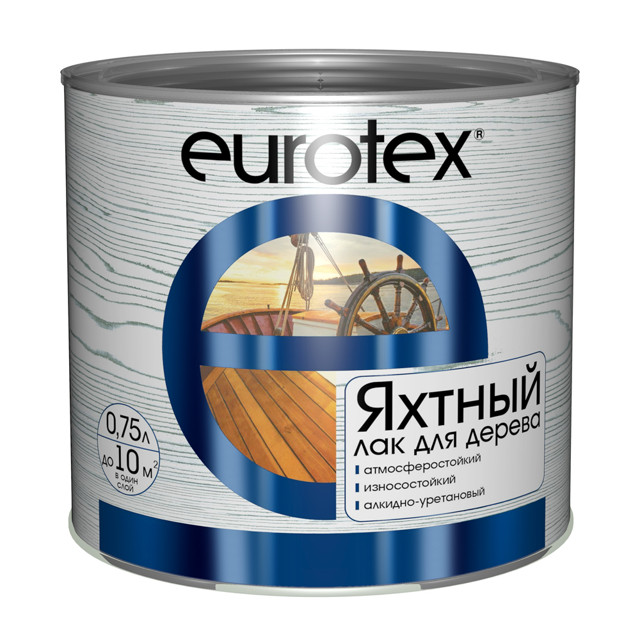 лак алкидно-уретановый EUROTEX яхтный 0,75л глянцевый, арт.80220