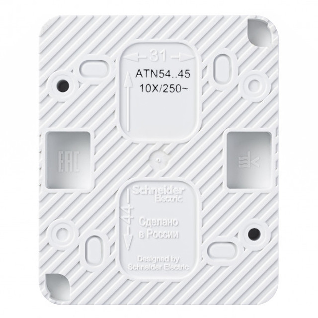 розетка 1 пост Atlas Design Profi54 с/з со шторками белый