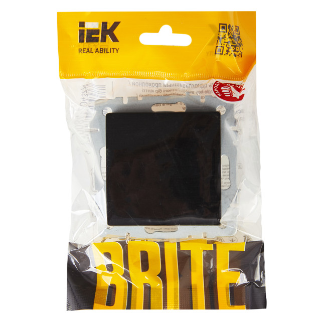выключатель 1-клавишный IEK BRITE 10А черный
