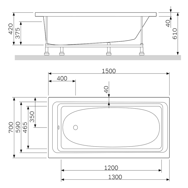 панель для ванны AM.PM Sense New 150х70 см