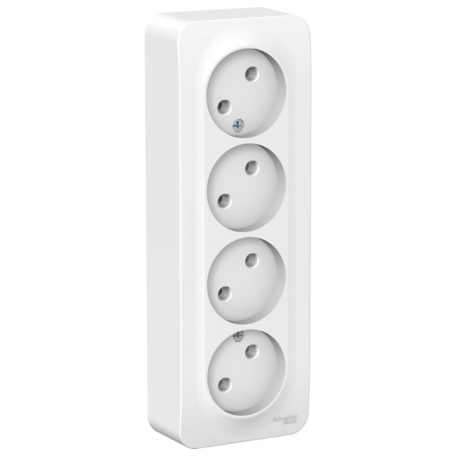 розетка 4 поста SCHNEIDER ELECTRIC Blanca б/з б/ш 16А белый