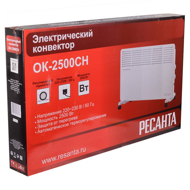 конвектор РЕСАНТА ОК-2500СН 2500Вт 810х500х130мм наст./нап.