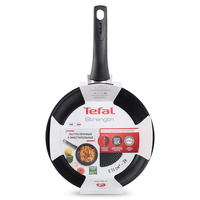 сковорода TEFAL Strength 24см антипригарная, штампованный алюминий