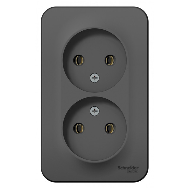розетка 2 поста SYSTEME ELECTRIC Blanca б/з б/ш 16А 250В антрацит