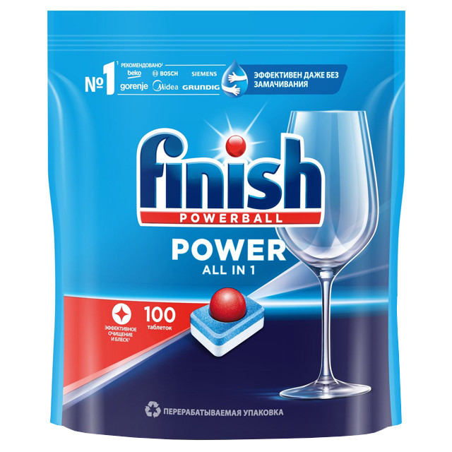 таблетки для ПММ FINISH Power All in 1 100шт