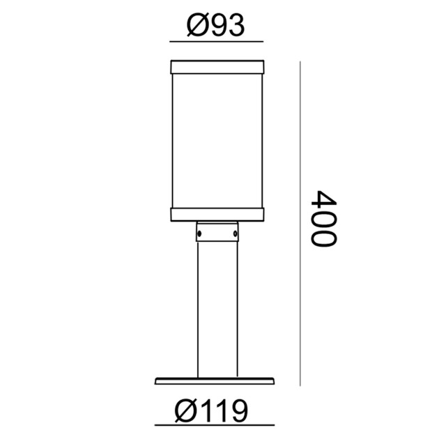 светильник уличный наземный ESCADA Orion E27 40Вт IP44 40см темно-серый