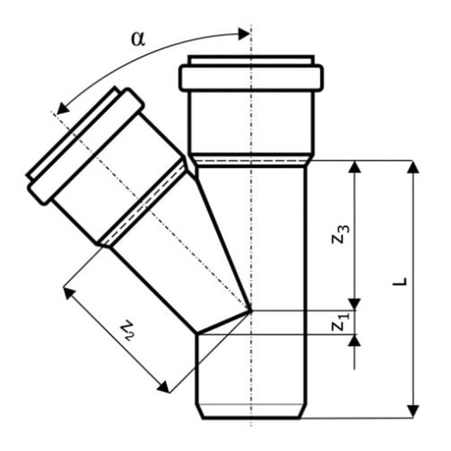 тройник для наружней канализации OSTENDORF 160х110мм 45гр