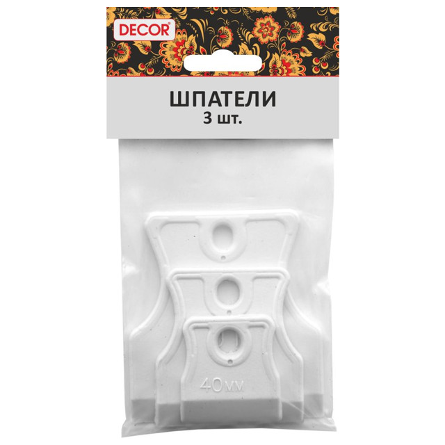 набор шпателей DECOR 3шт резина 40/60/80мм, арт.308-0009