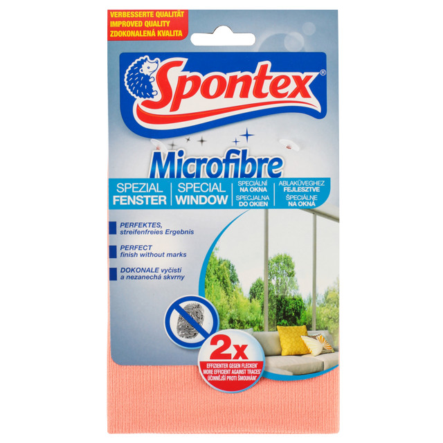 салфетка SPONTEX Microfibre 35х35см для стекол микрофибра