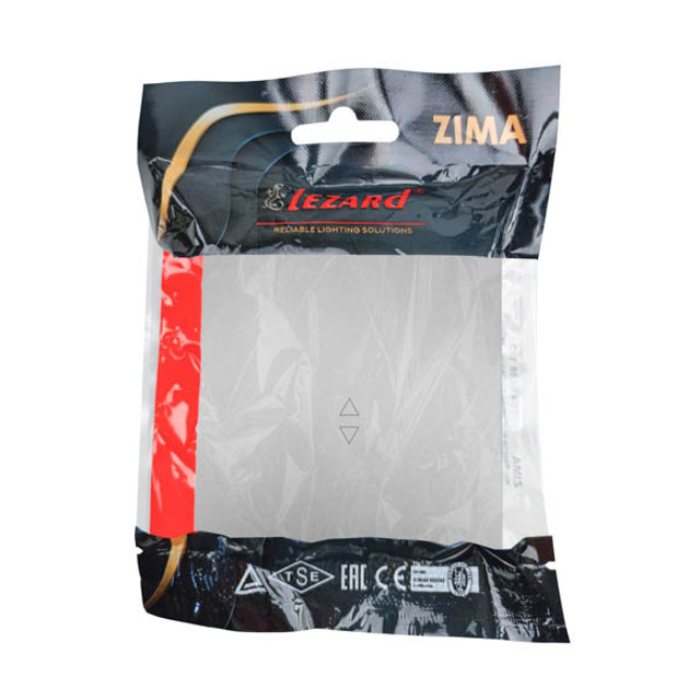 переключатель 1-клавишный LEZARD Zima проходной серый матовый