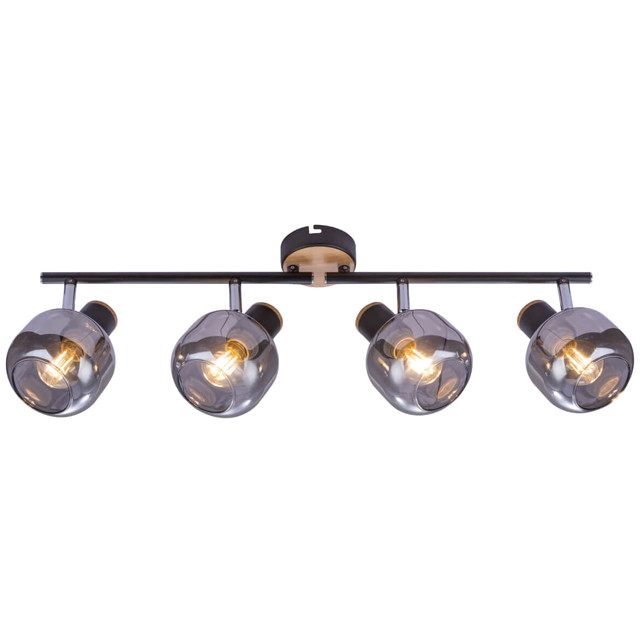 спот RIVOLI Dorkas 4х40Вт E14 поворотный металл текстиль серый