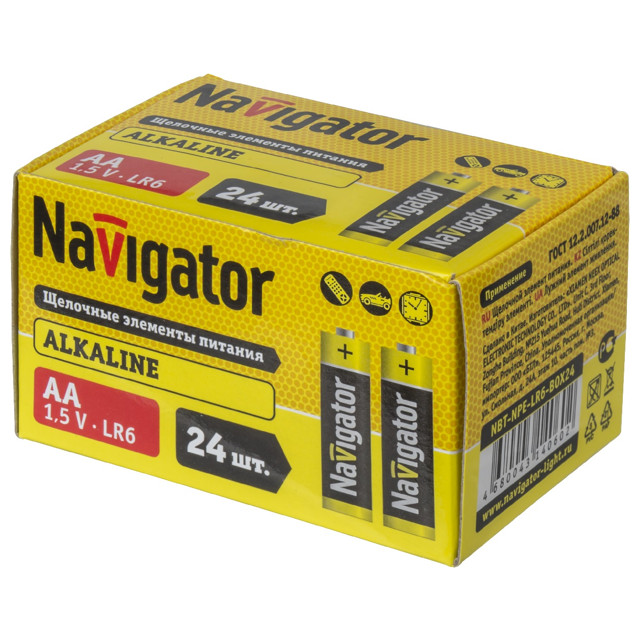 батарейка NAVIGATOR АА алкалиновая 1,5В 24шт