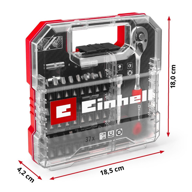 набор бит и головок EINHELL 37 предметов с держателем и ключом