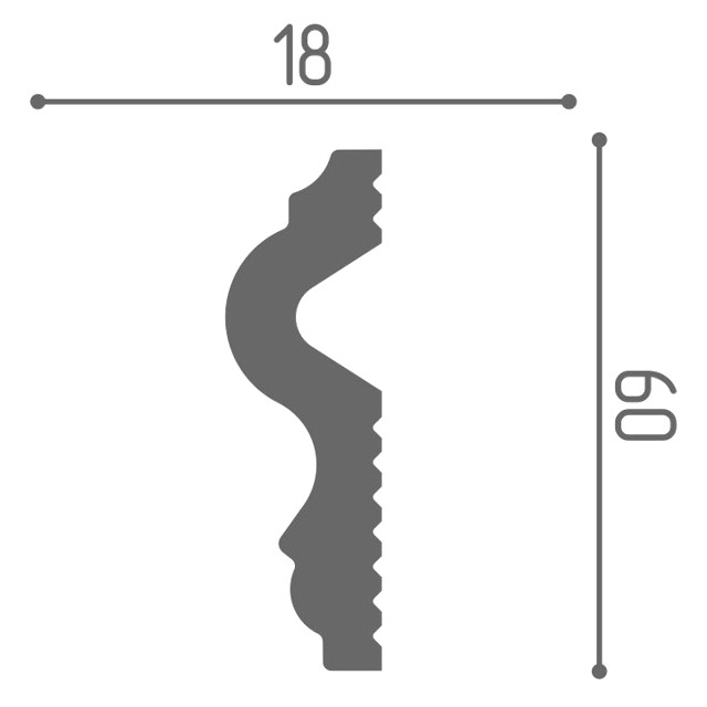 молдинг ДЕ-БАГЕТ М60 60х18х2000мм полимер(xps), арт. 00-00106729