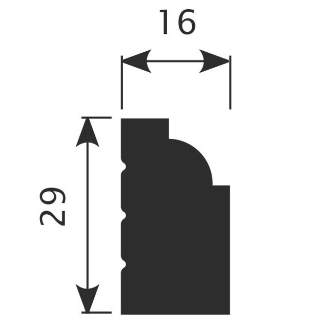 молдинг COSCA 29х16х2000мм белый, арт.СПБ096253/МХ004