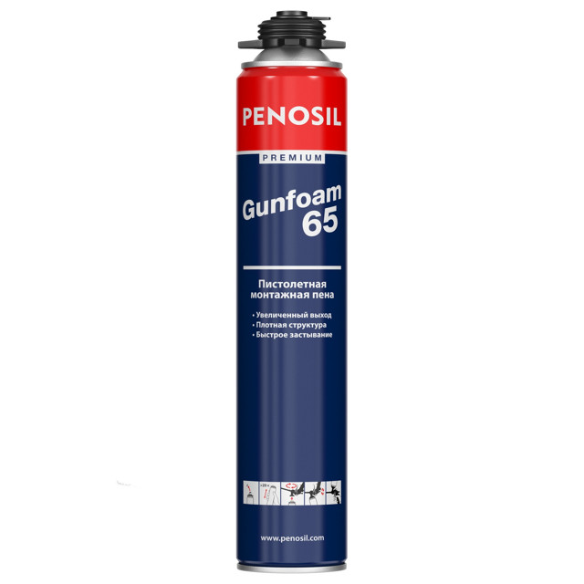 пена монтажная PENOSIL Premium Gunfoam 65 профессиональная 870мл, арт.A1381Z