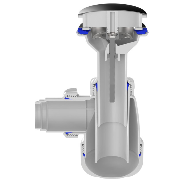 сифон для раковины AQUANT 1.1/4"х40 клик-клак с отверстием для перелива