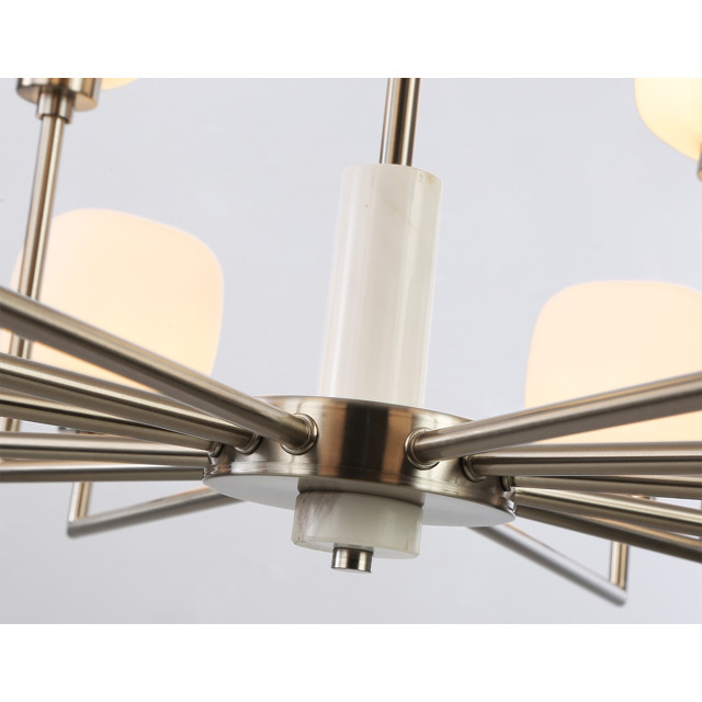 люстра потолочная AMBRELLA High Light G9х12 40Вт сатин никель/белый матовый