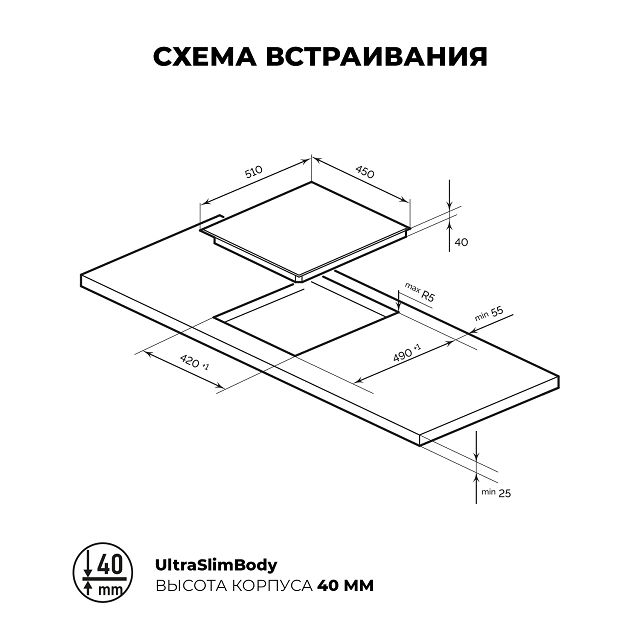 поверхность электрическая LEX EVH 431 BL 3 конфорки