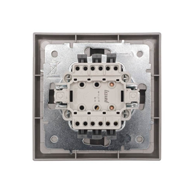 переключатель 1-клавишный LEZARD Zima проходной серый матовый