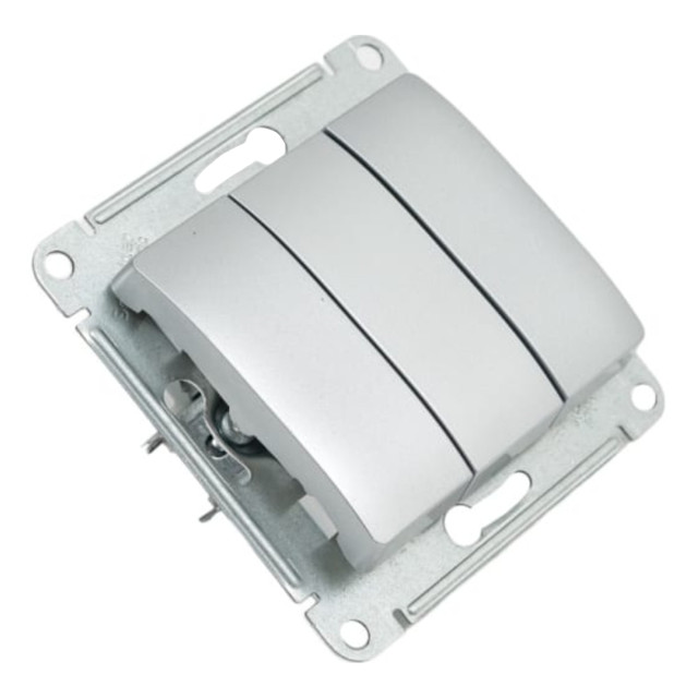 выключатель 3-клавишный SCHNEIDER ELECTRIC Glossa, алюминий