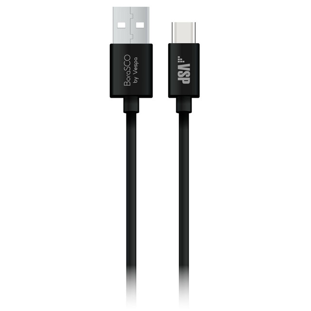 кабель USB-type-C 2А BORASCO 2м черный