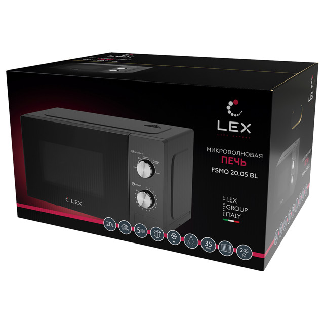 печь СВЧ LEX FSMO 20.05BL соло 20л черный