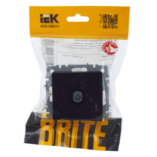 розетка TV оконечная IEK BRITE черный