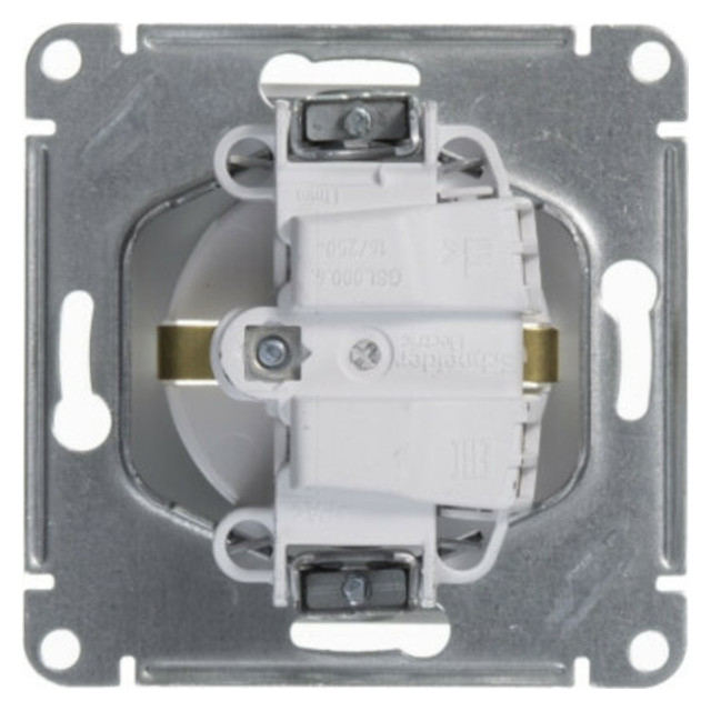 розетка 1 пост SCHNEIDER ELECTRIC Glossa с заземлением, белый