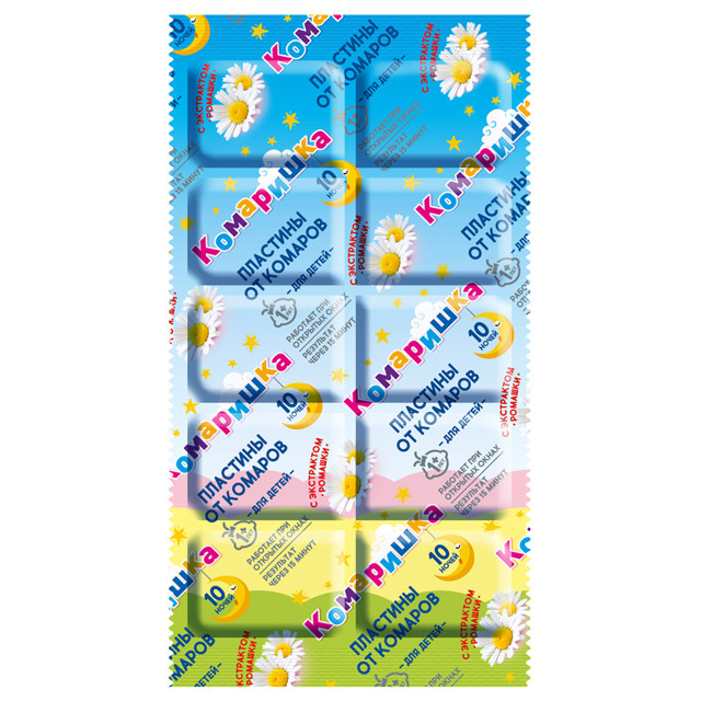 пластины ЧИСТЫЙ ДОМ Комаришка для детей от комаров 10шт