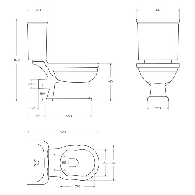 унитаз-компакт BELBAGNO Boheme горизонтальный безободковый двухрежимный слив микролифт