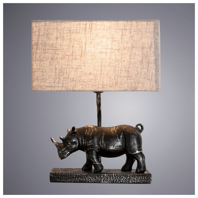 лампа настольная ARTE LAMP Clark E27 40Вт текстиль серый