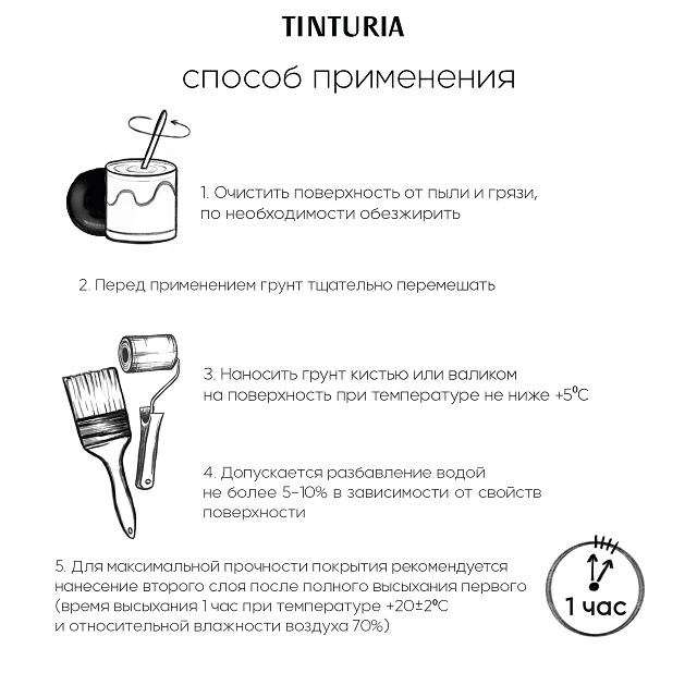 грунт адгезионный TINTURIA для мебели и декора 0,75кг белый, арт.028819862