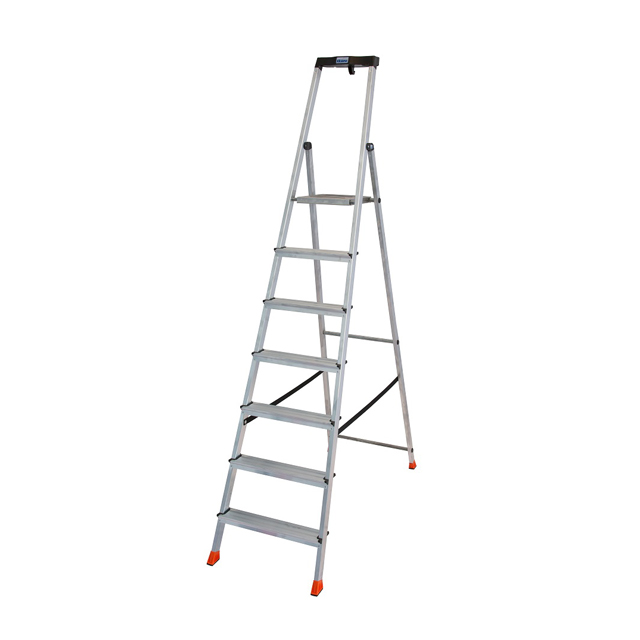стремянка односекционная KRAUSE Safety 7 ступеней алюминиевая
