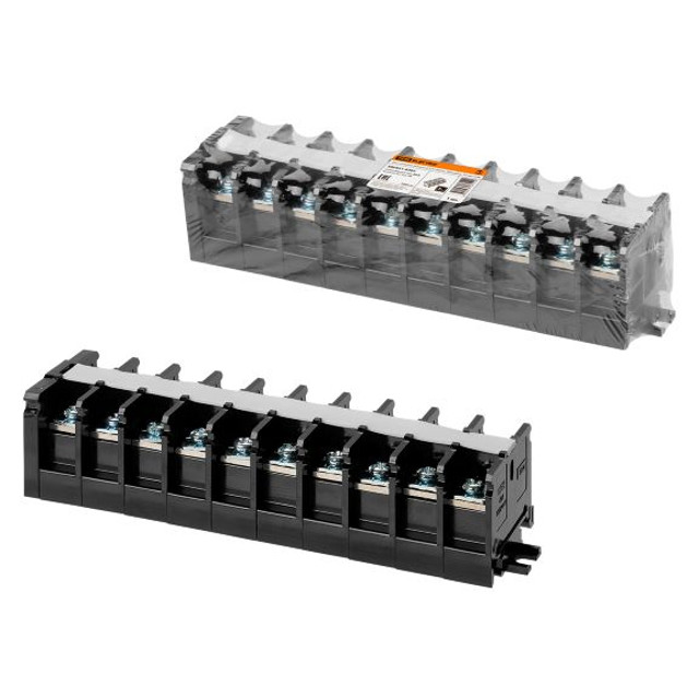 зажим винтовой TDM ELECTRIC блок 20А на DIN-рейку 10х2,5кв.мм черный