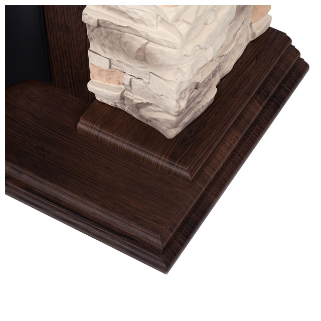 Каминокомплект REALFLAME ROCKWOOD STD (очаг MAJESTIC ) орех фактурный