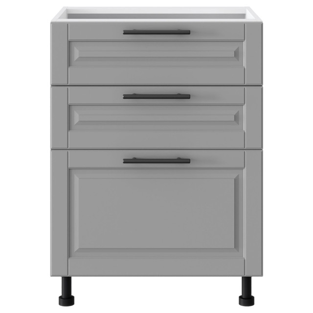 кухонный шкаф напольный РИККО 820х600х504мм 3 ящика МДФ/ЛДСП