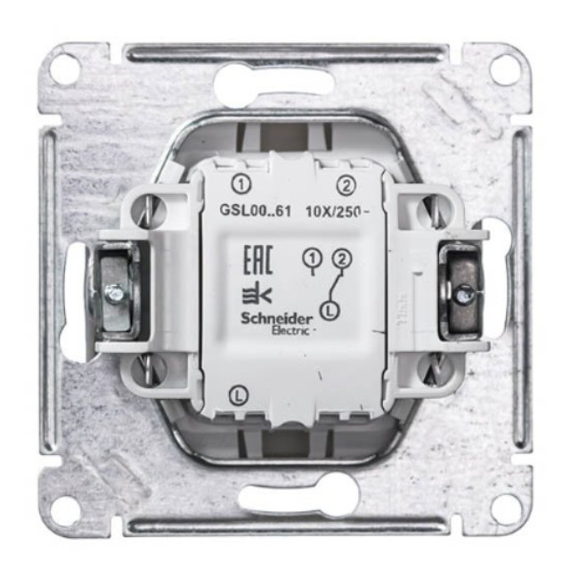 переключатель 1-клавишный SCHNEIDER ELECTRIC Glossa алюминий